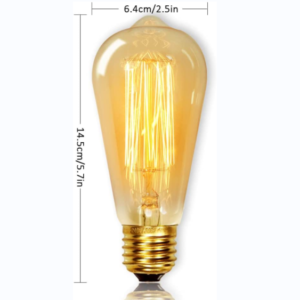 Vintage ST64 E27 Incandescent Edison Bulb Amber Glass Decorative Lamp