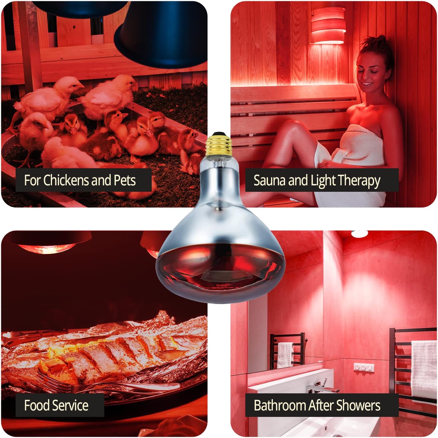 R125 Waterproof Infrared Heat Lamp Bulb for Agricultural Breeding and Physiotherapy - Image 3