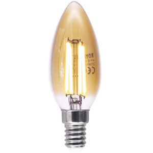 C35 Torpedo & Bent Flame Tip LED Filament Candle Bulb E14 B15D E27 E26 B22 2W 4W Clear Amber 110V-240V Universal & 127V/220V Dual-Voltage Chandelier Lamp