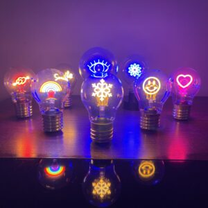 Customizable Graphic Core LED Decorative Bulb A70 A68 Wireless Rechargeable E40 Ambient Lamp
